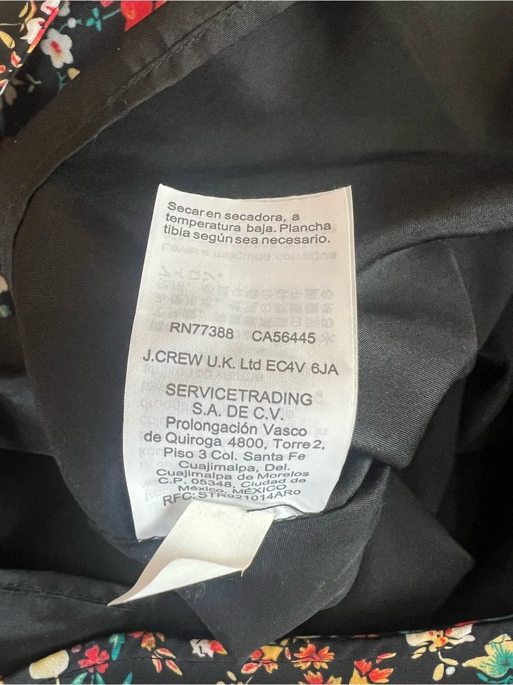 J. Crew Mercantile Black Floral Dress